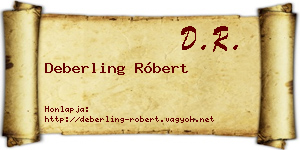 Deberling Róbert névjegykártya
